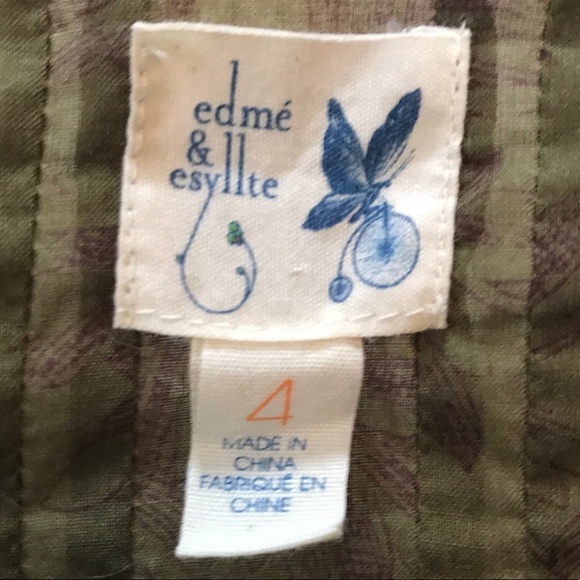 Edme & Esyllte Green Boho Top with Flowers & Birds - Picture 2 of 4